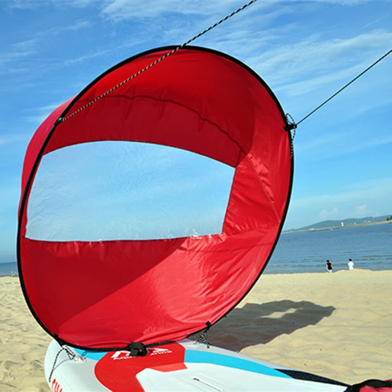 Sup Accessories Downwind Paddle Surfboard Inflatable Canoe Drag Sail Kayak Surfcasting With Transparent Window Folding Thrusters