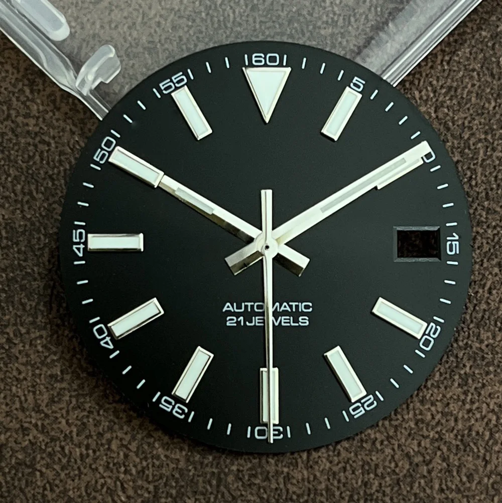 29 мм, подходит для наручных часов с механизмом NH35, зеленый светящийся циферблат, аксессуары черного, белого, синего и золотого циферблата и окошечка даты.