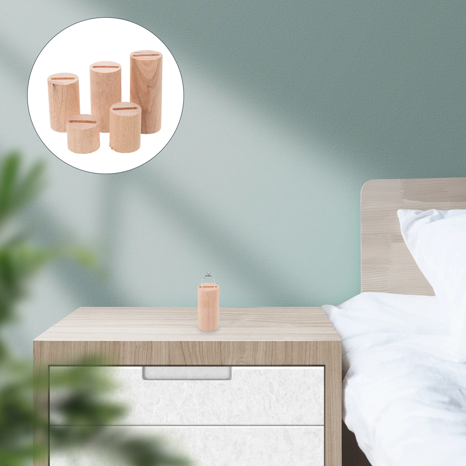 

5 шт. деревянная подставка для ювелирных изделий, настольная стойка, винтажный твердый держатель для колец