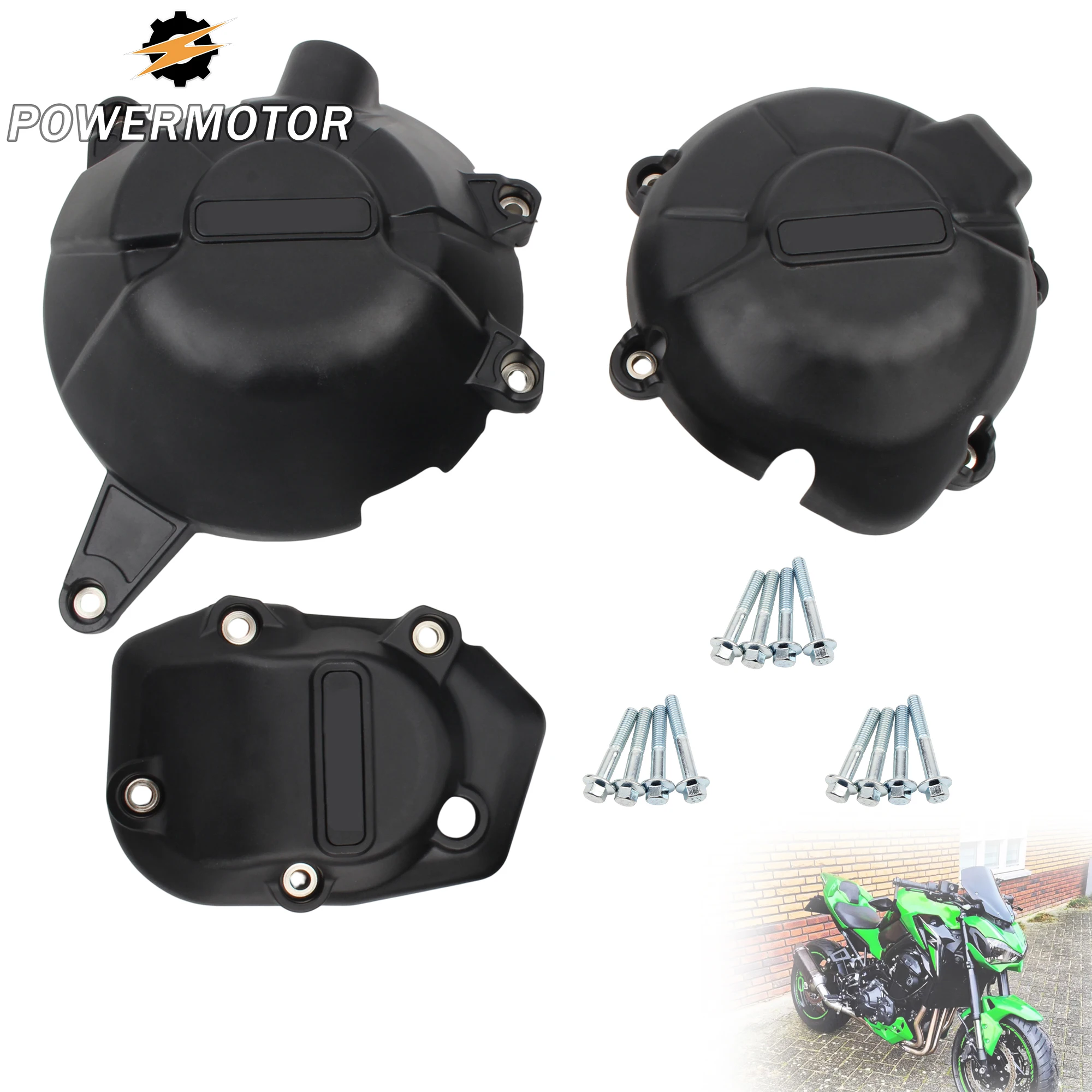 

Powermotor Motorcycle Engine Cover Protection Case For KAWASAKI Z900 / Z900SE 2017-2025 Supermoto Secondary Alternator Covers