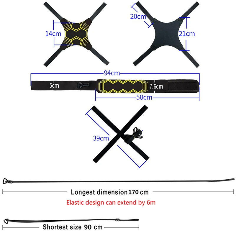 Футбольный кидок для соло, тренировочный пояс, регулируемый пояс для тренировок, регулируемый пояс для детей и взрослых, футбольный волейбольный тренер