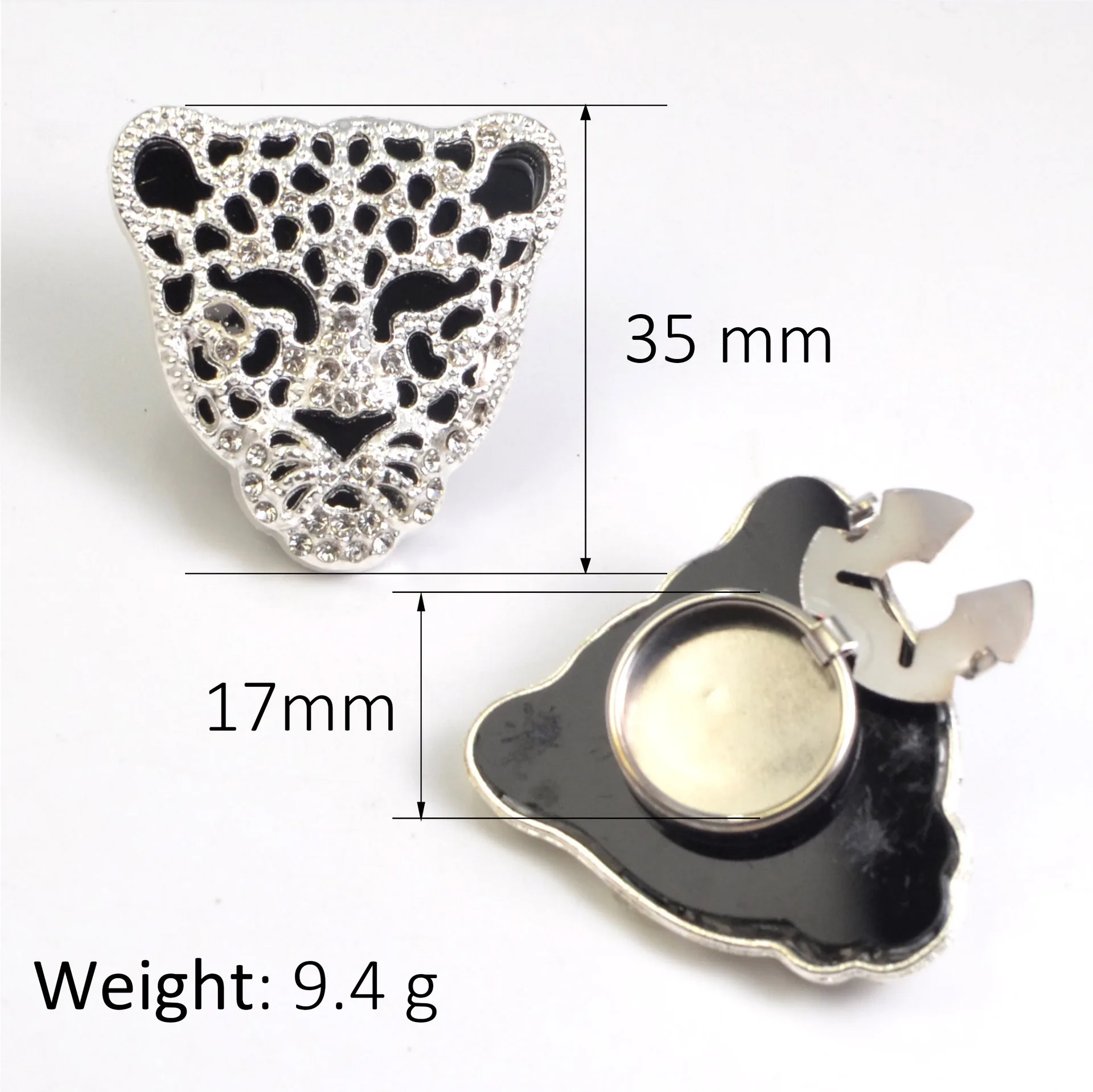 Fashion Rhinestone Leopard Head Button Covers Flower Shirt Cuff Buttons Decorative Button Caps Clothing Accessories
