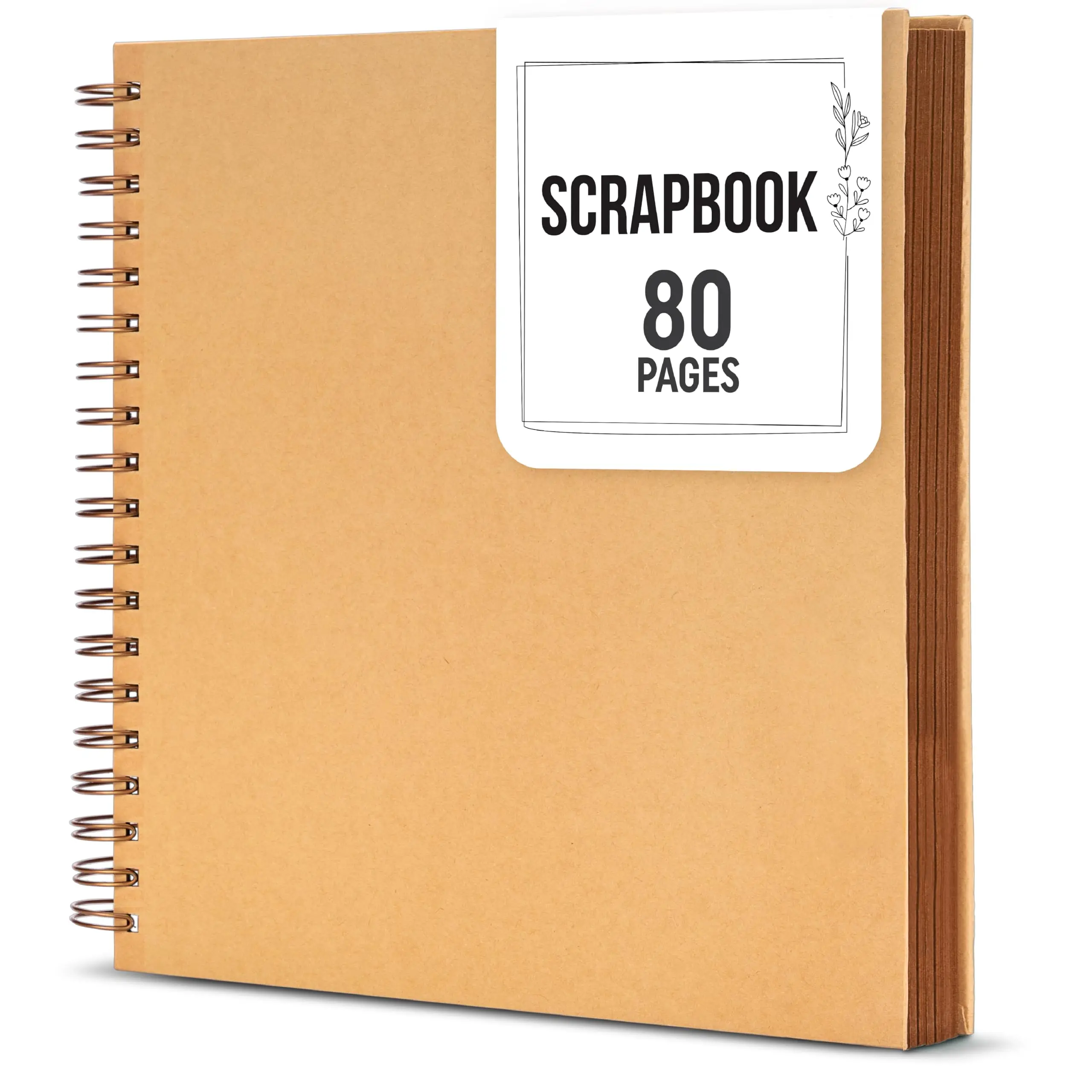 Photo album 10x10-inch DIY scrapbook Album 80-page thick kraft paper Wedding and Anniversary Family memory book (brown)