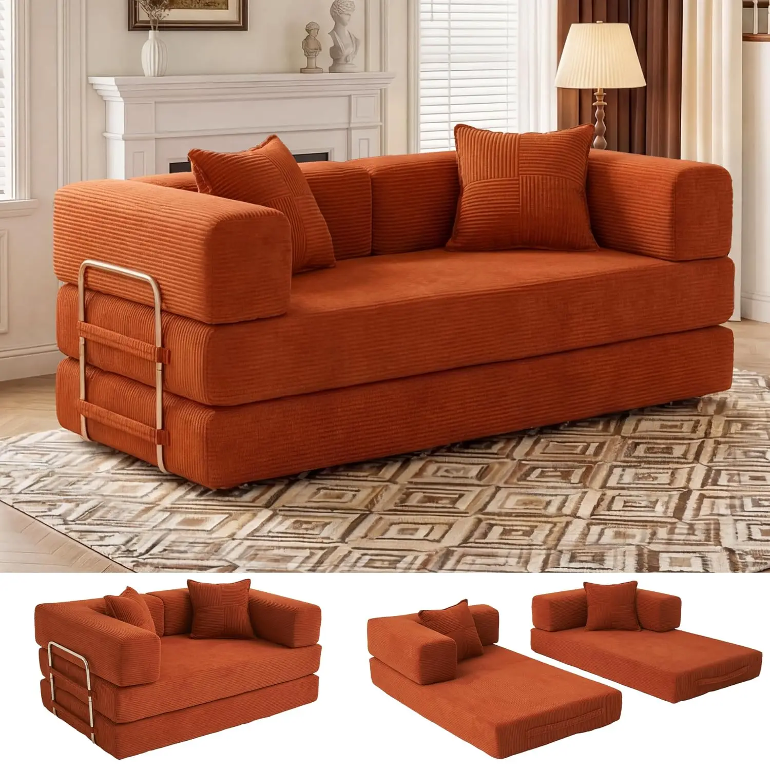 5-in-1 Convertible Sofa,65