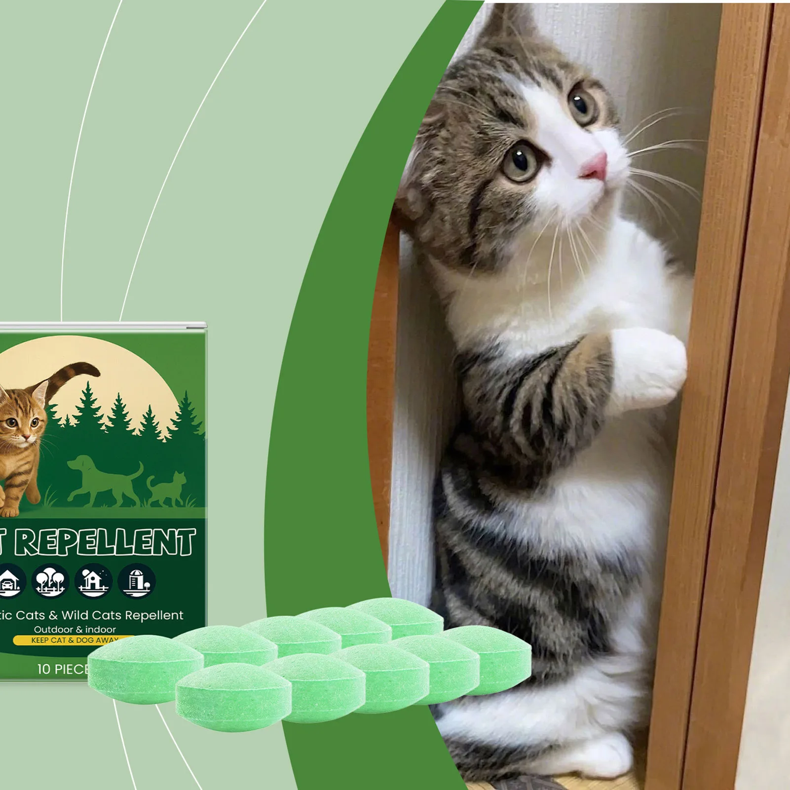 Effective Cat Repellent Pellets Natural Deterrent for Furniture Protection Indoor Outdoor Anti Scratching Chewing Safe Kit