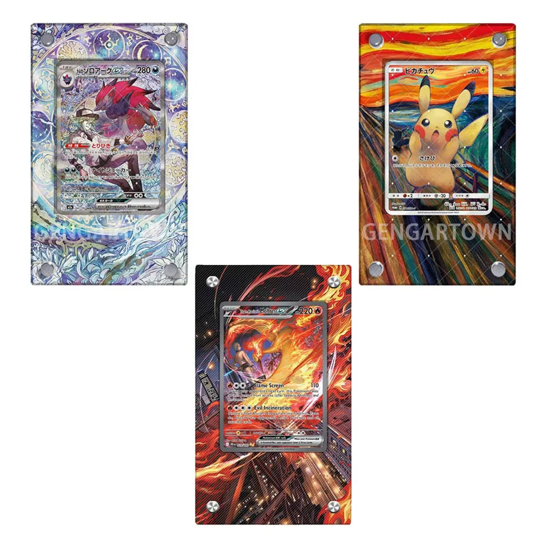 New Pocket Monster Zorark Card Display Stand Anime Classic Game PTCG Moltres Collection Card Photo Frame DIY Acrylic Gift Toy