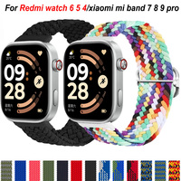Nylon Strap For Xiaomi Mi Band 7 9 8 Pro Elastic adjustable Braided solo loop Replacement belt Bracelet Correa Redmi watch 4 5 6