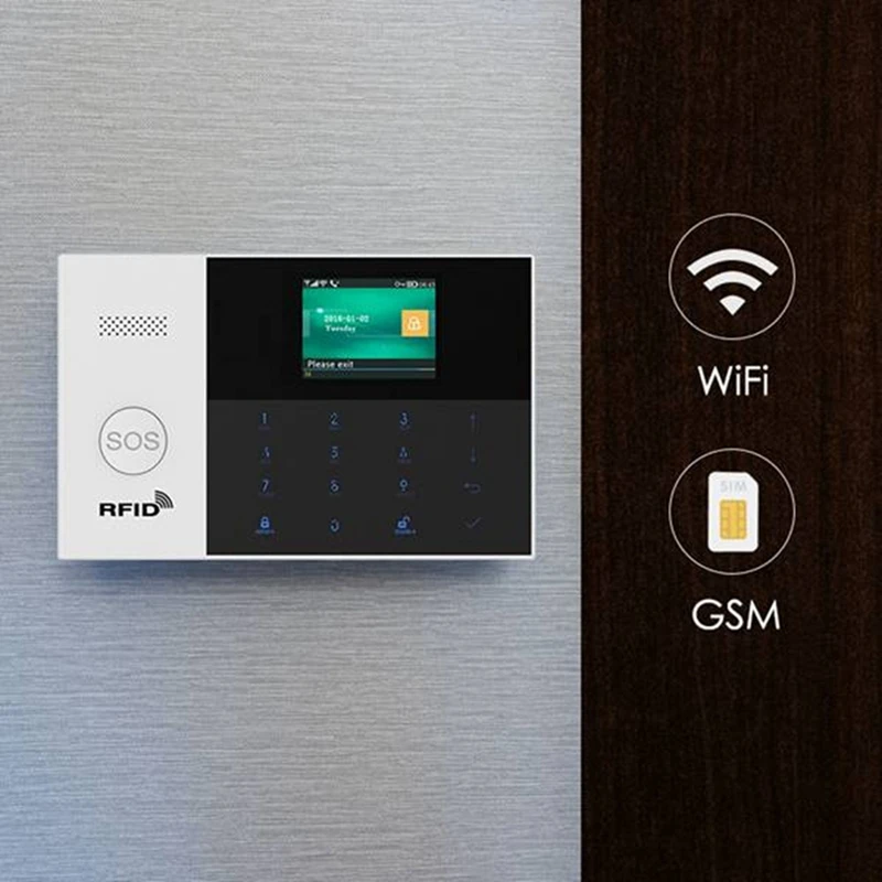 JAJA Home Burglar Security ALARM System เซ็นเซอร์ WIFI SIM GSM RFID สําหรับ IOS Android APP รีโมทคอนโทรล US Plug
