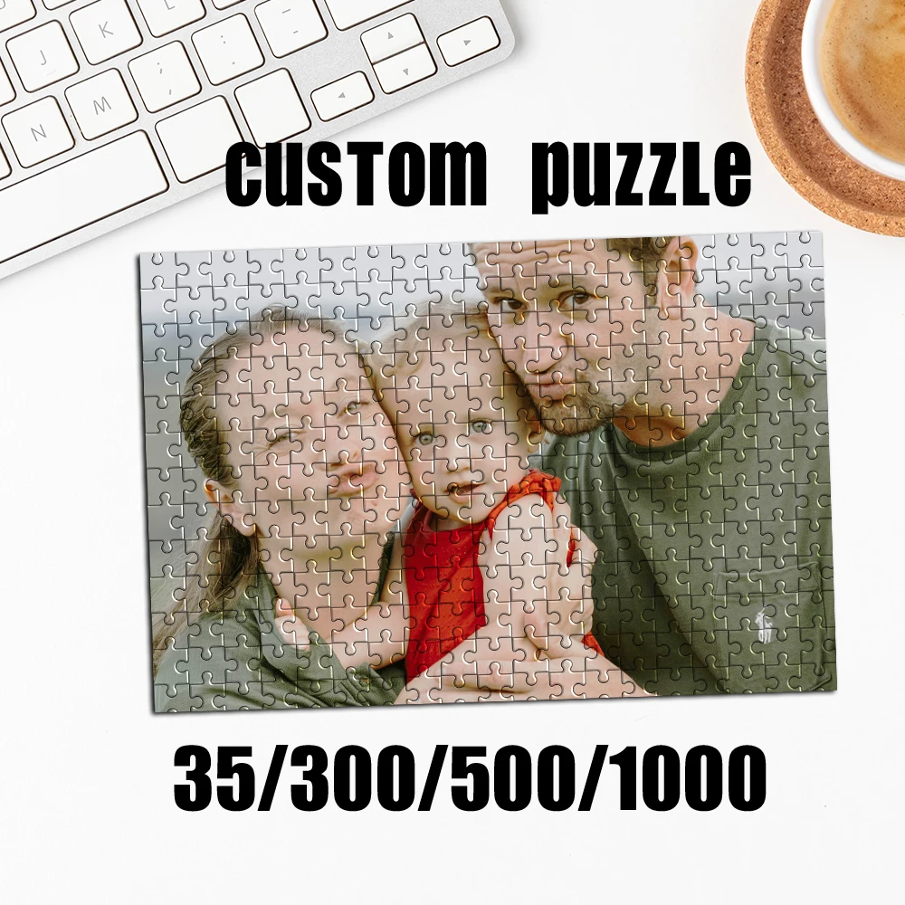 35/300/500pcs  family Customized Picture Custom DIY Personalised Photo Puzzles Personalized Photo For Baby Toy Baby Gift