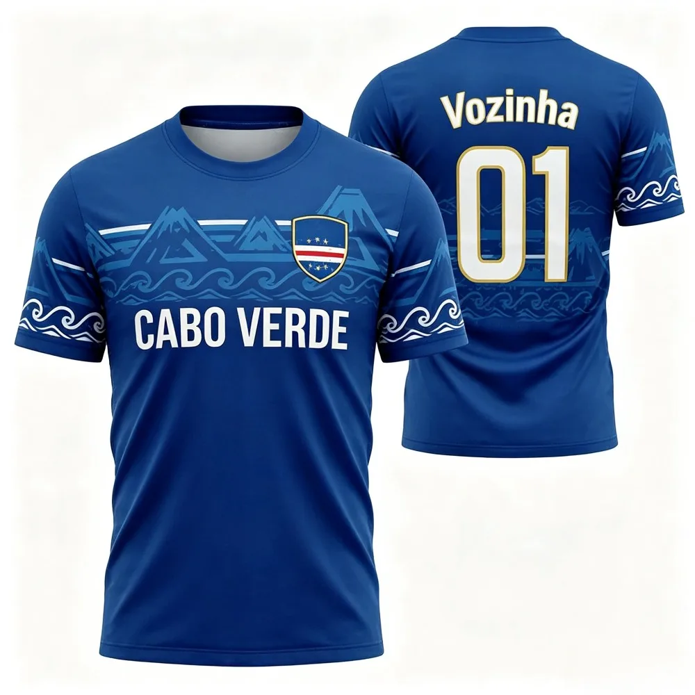 2026 Summer New Capo Verde Fan Football Jersey Cape Verde Football Shirt Family Jerseys Crew Neck T-shirt Casual Quick-drying