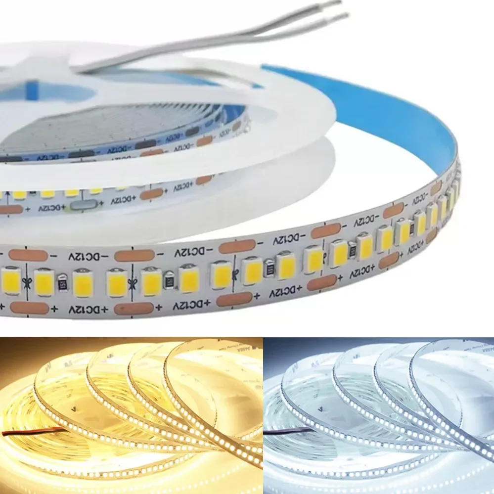 1/2/3/5/10m/lot 10mm PCB 2835 SMD 1200 LED Strip tape DC12V 24V ip30 Non waterproof Flexible Light 240 leds/m,180 leds/m