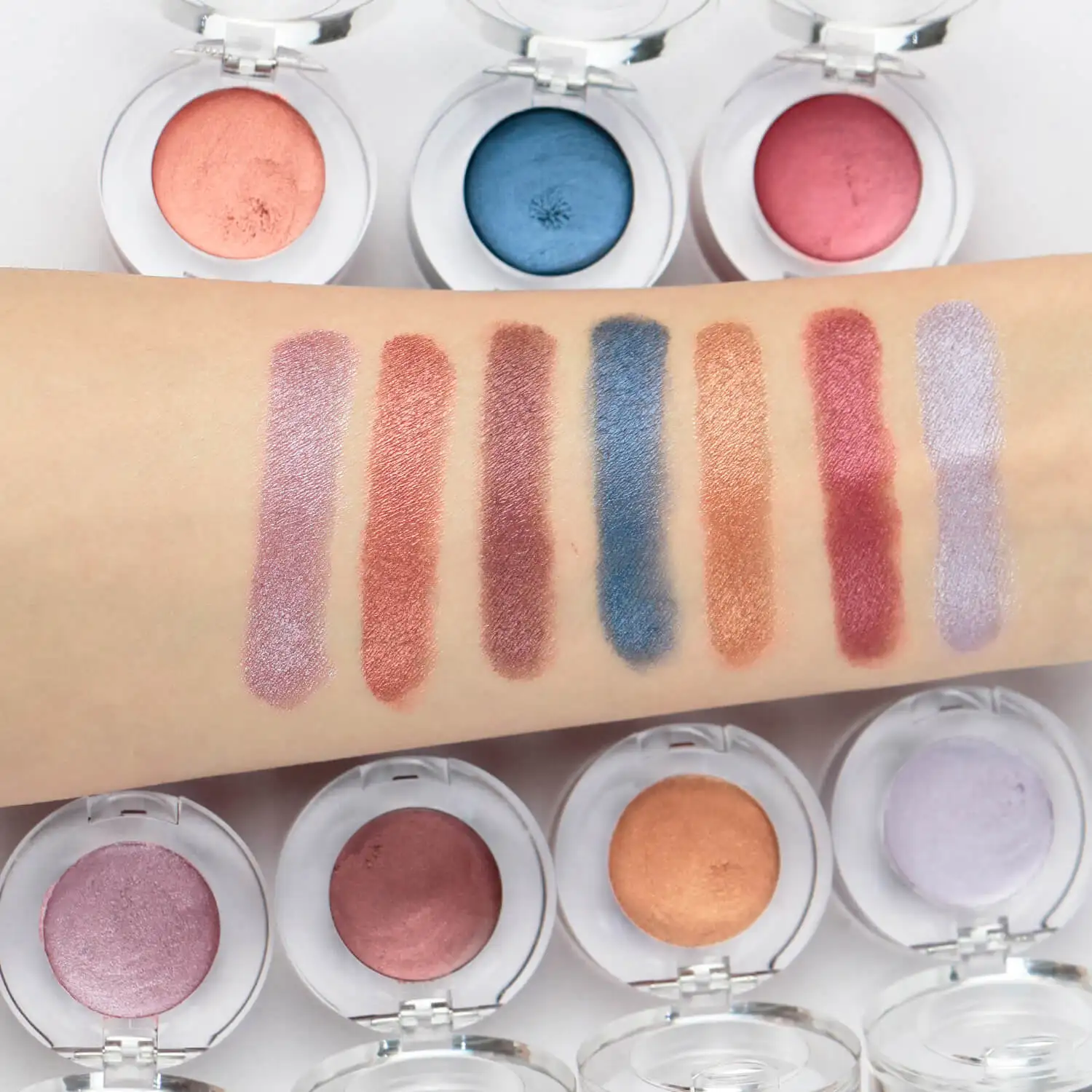 Private Label 13colors Eyeshadow Cream Wholesale Shimmer Natural Long Lasting Brighten Custom Logo Makeup Transparent Packaging