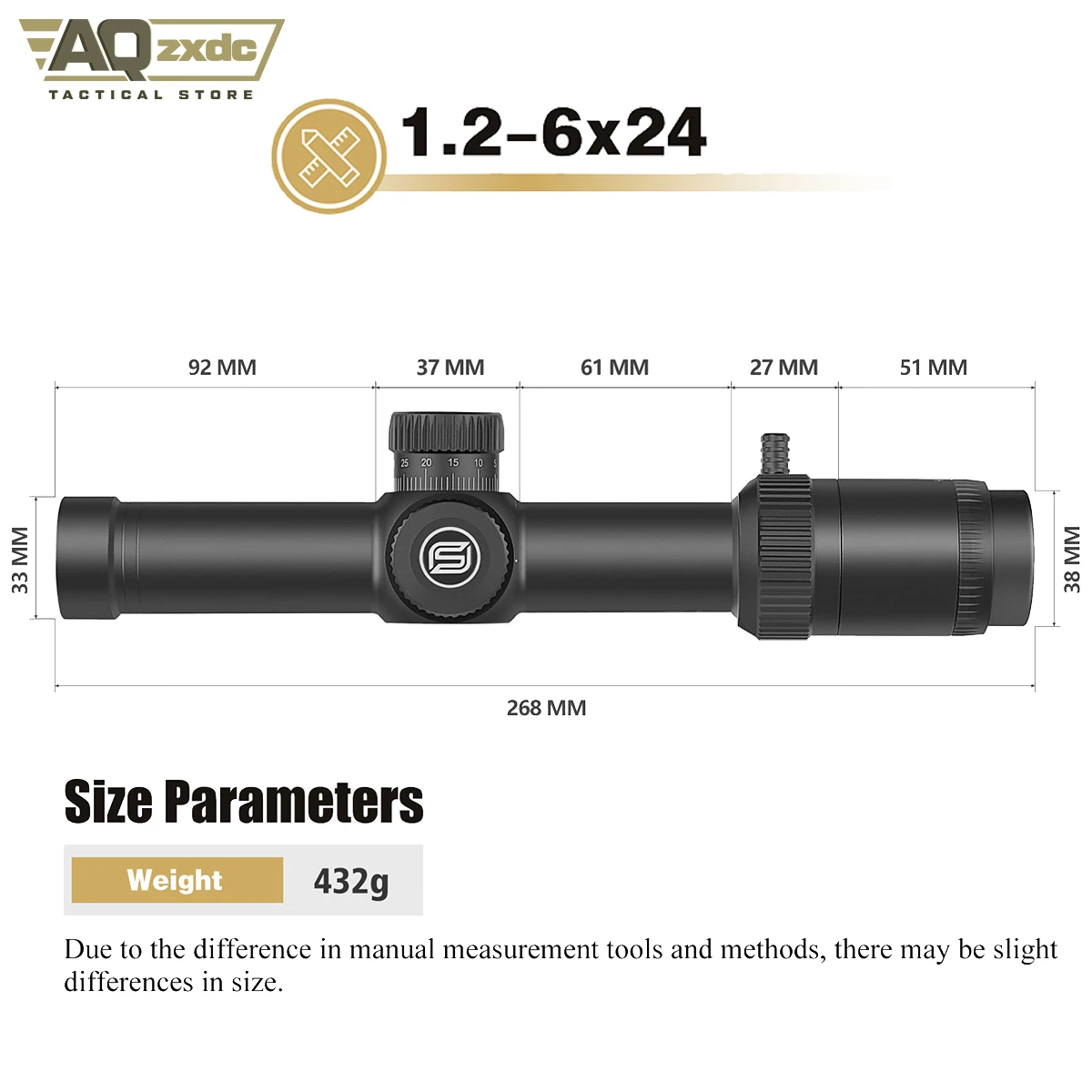 Imagem -03 - Espaço Duplo Tático do Rifle de Lpvo Ffp Sfp Ponto Médio Anti-névoa Caça Ponto Vermelho Riflescope da Ar. 223 Ar15. 308 26x2430 mm