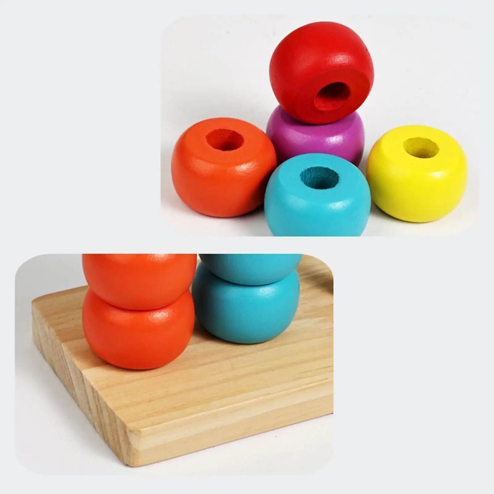 

Wooden Color Sorting Stacking Toys Fine Motor Skills, Sensory Early Learning Toy, Counting Game for Boys, Girls Children Kids