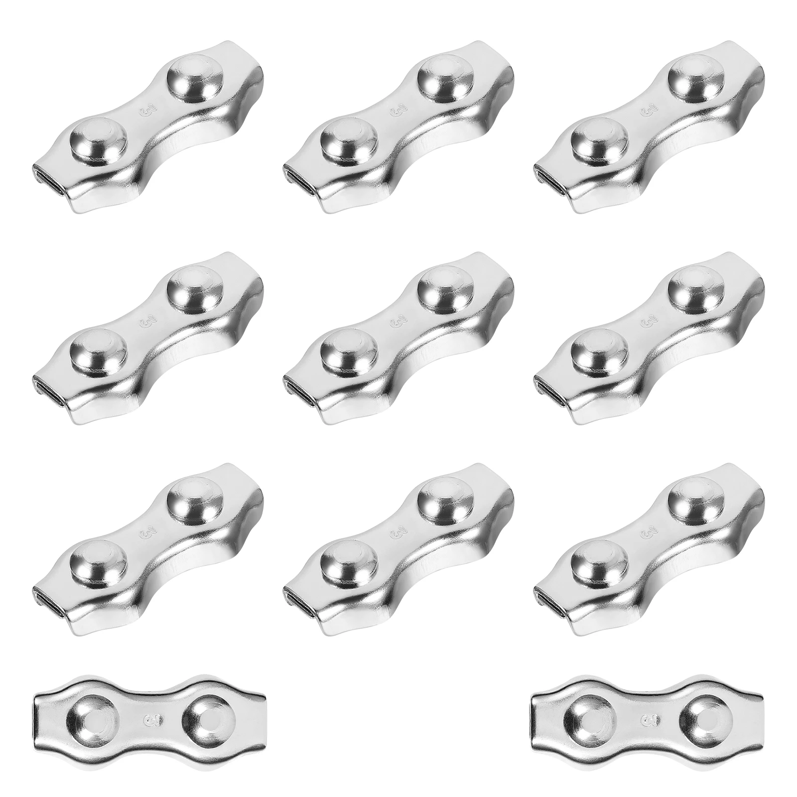 

Wire Rope Double Clamps Stainless Steel Cable Grips Connectors Duplex Wires Splicer Rope Connector Acid Proof Corrosion