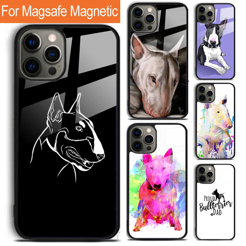 bullterrier bull terrier dog Phone Case For iPhone 16 15 14 13 12 11 Pro Max Plus Magsafe Magnetic Wireless Charging Cover