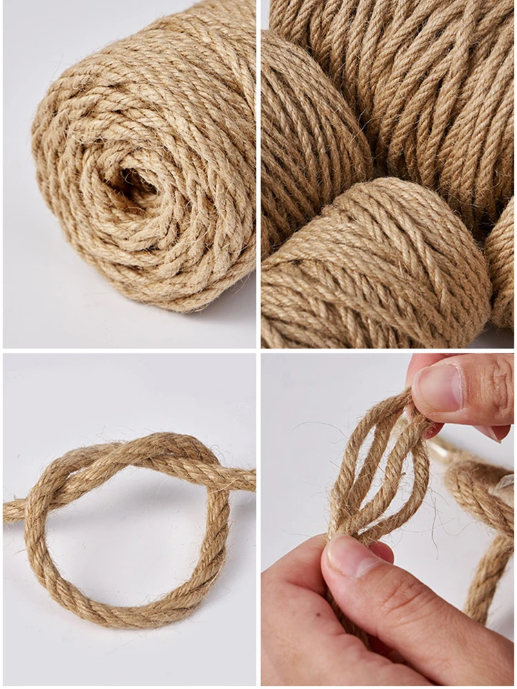 1mm-10mm Natürliches Juteseil Hochwertiges Hanfseil Schnur Makramee-Kordeln für Handwerk DIY Heimdekoration – Detail 9