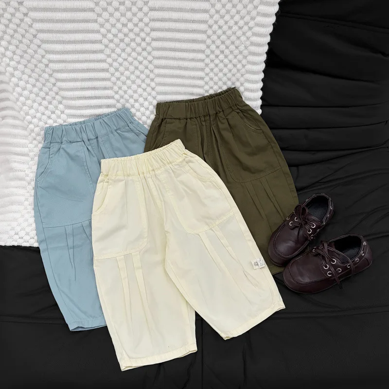 2026 Autumn New Baby Loose Trousers Cotton Girls Wide Leg Pants Kids Big Pocket Cargo Pants Casual Pants Toddler Clothes