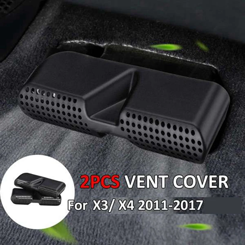 2Pcs Car Under Seat Air Condition Air Vent Cover Vent Outlet Covers For BMW X3 X4 2011-2017 Accessories