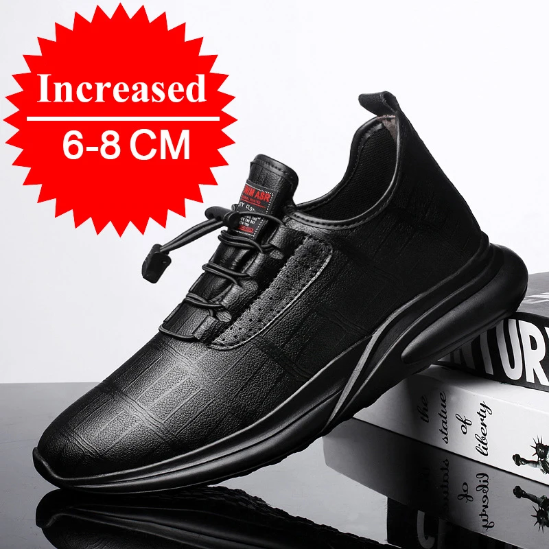 Increase 8cm Male Shoes Invisible Inner Height Increase Sneakers Men\'s Shoes Sports Leisure Shoes Elevator Shoes Plus Size 36-46