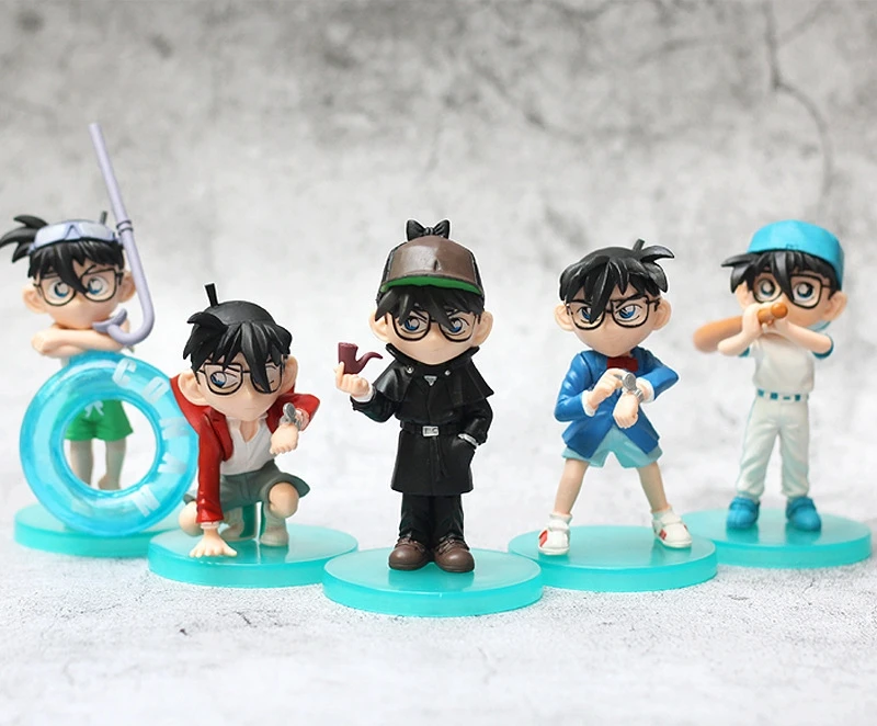 Conan Figures Detective Series Sherlock Holmes 5 Models Model Cakes Dolls Animation Peripherals Toys