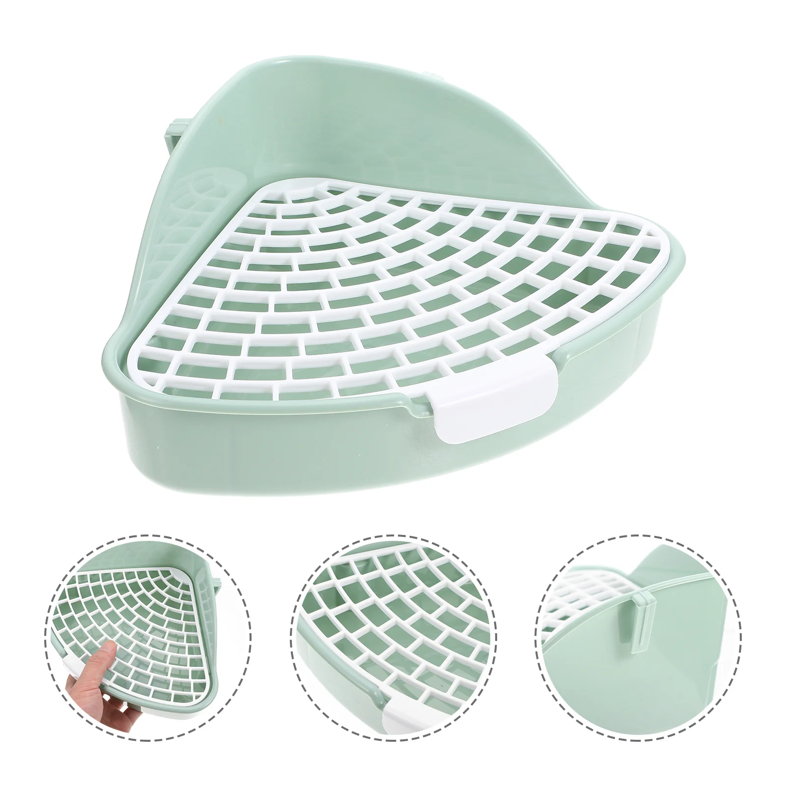 

Rabbit Litter Box Premium Pp Material Anti-Fall Design Easy Clean Small Toilet For Bunny Guinea Pig Hamster
