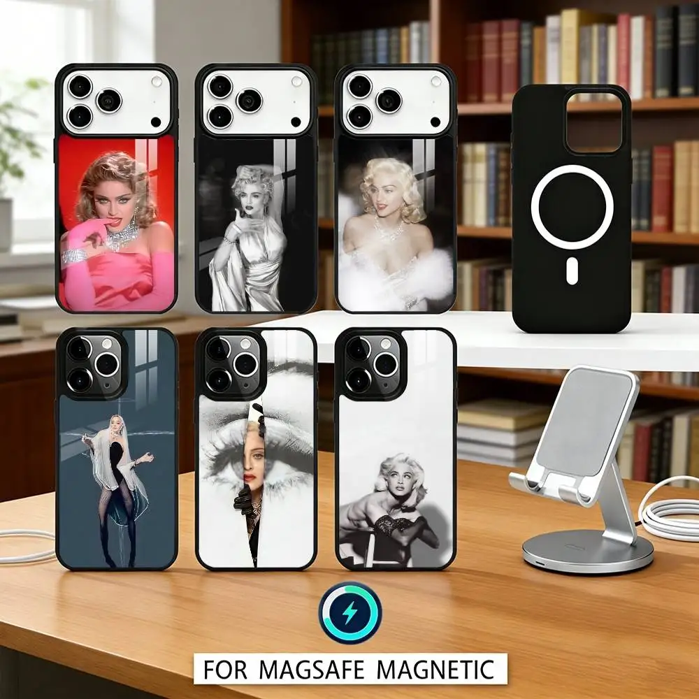 

Singer M-Madonna Phone Case Magnetic For iPhone17 16 15 14 13 12 Pro Max For Magsafe Wireless Charging Cover