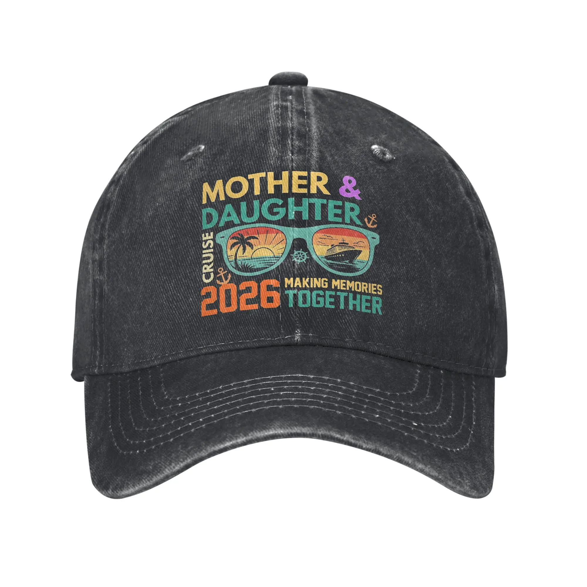 Men Women Family Cruise 2026  Print Hats Fashion Distressed Cotton Making Memories Together Baseball Cap Adjustable
