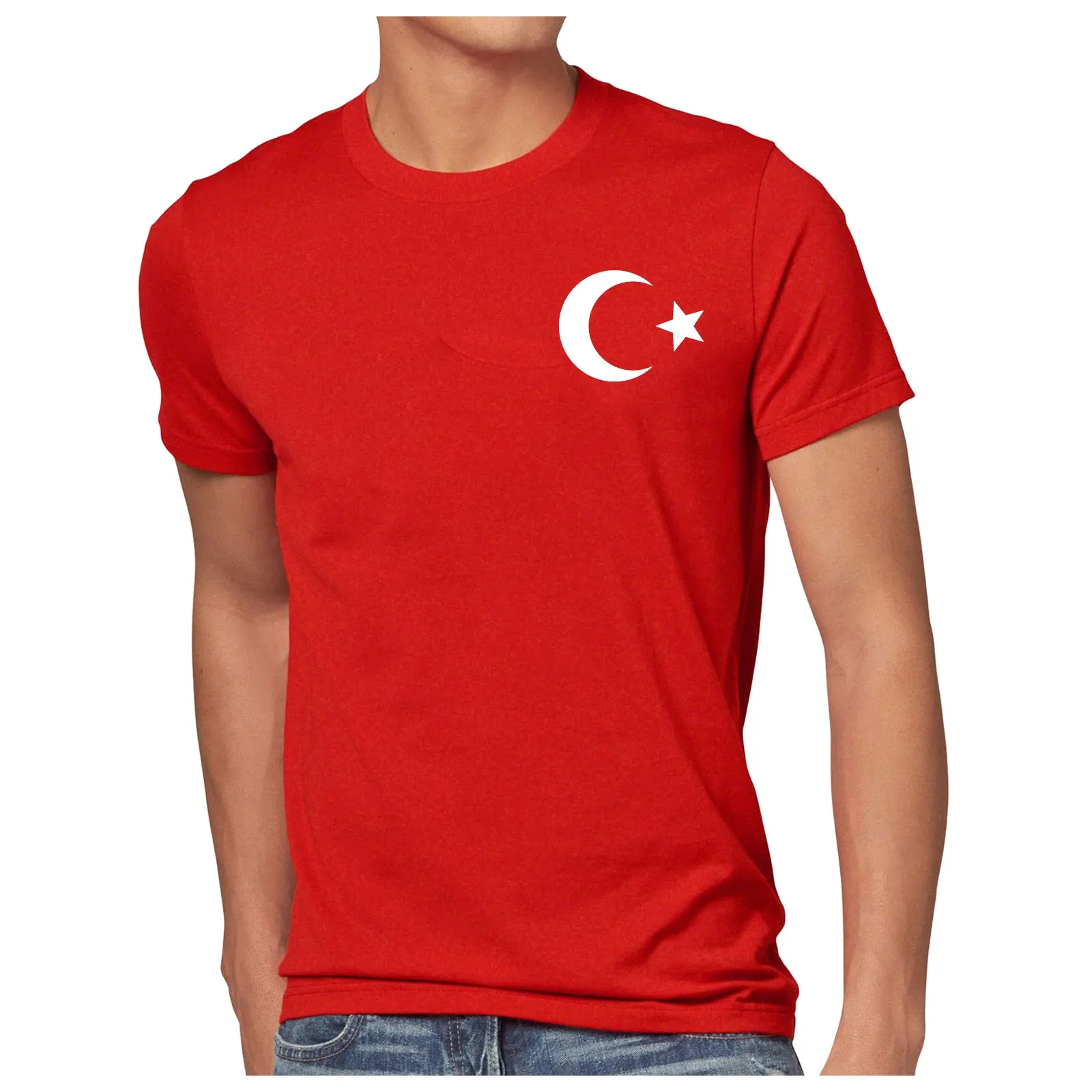 Print Turkey Flag T Shirt For Men Casual Crew Neck Short Sleeve T Shirt Turkey Football Fans Theme T Shirt Soccer Jersey Tees