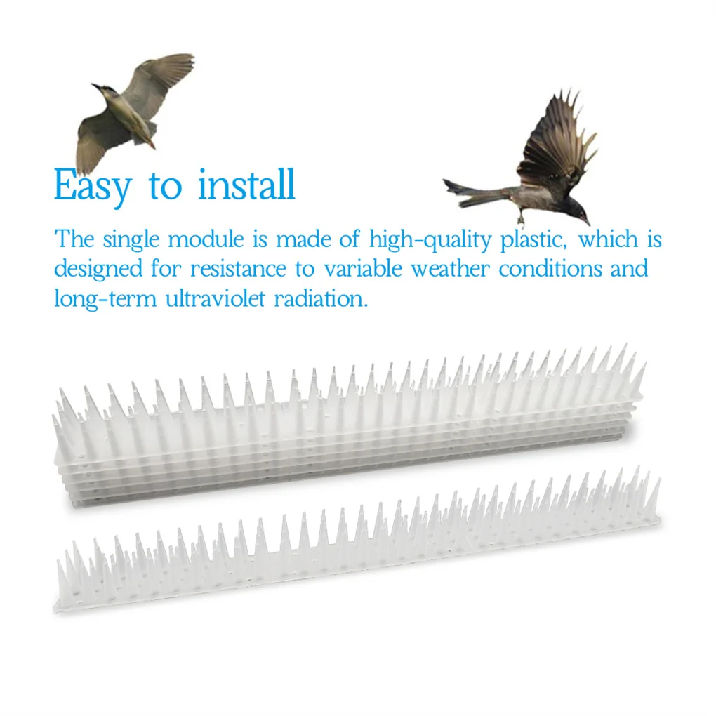 10 Pieces Bird Spikes Strip Cat-proof Tool Outdoor Roof Use Backyard Proof Simple Animal Prevent Device Preventing Accessory