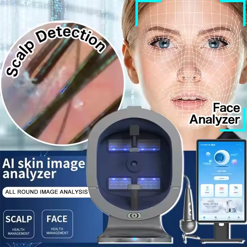 전문가용 데스크탑 X5 Pro 피부 검사기 모발 모낭 감지기 얼굴 3D 피부 스캐너 HD 기기 스마트 피부 분석기