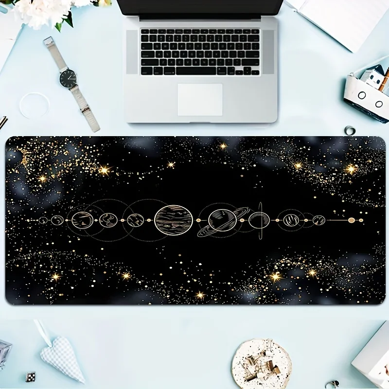 لوحة ماوس أوربت الكوكبية الكبيرة مع تصميم مساحة عالية الدقة، مطاط طبيعي سميك ناعم، حصيرة مكتب غير قابلة للانزلاق للوحة المفاتيح والماوس، أداء #4
