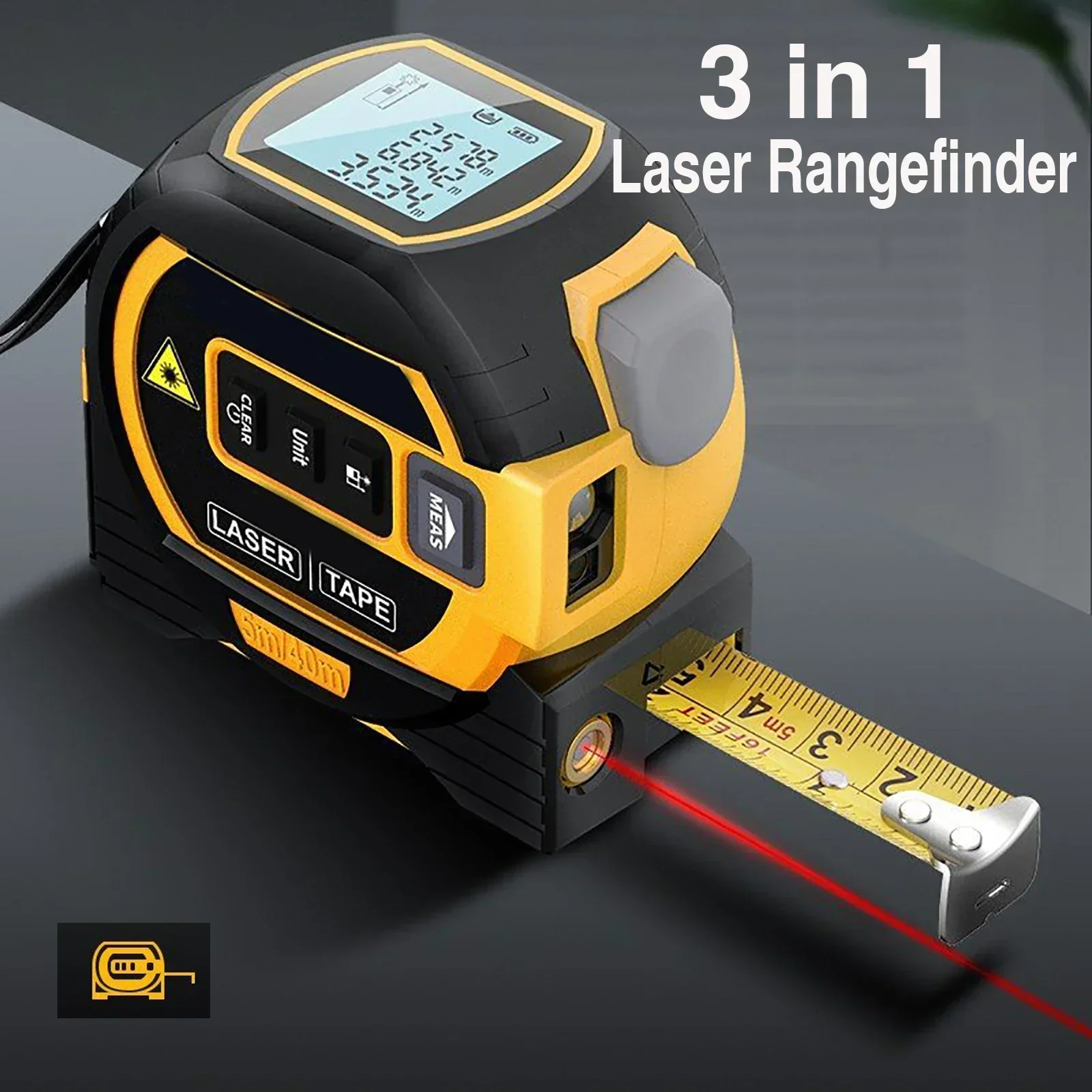 Imagem -02 - Medidor de Distância a Laser Digital Handheld Infrared Range Finder Display Lcd Telêmetro Fita de Medição Régua em 5m 60m