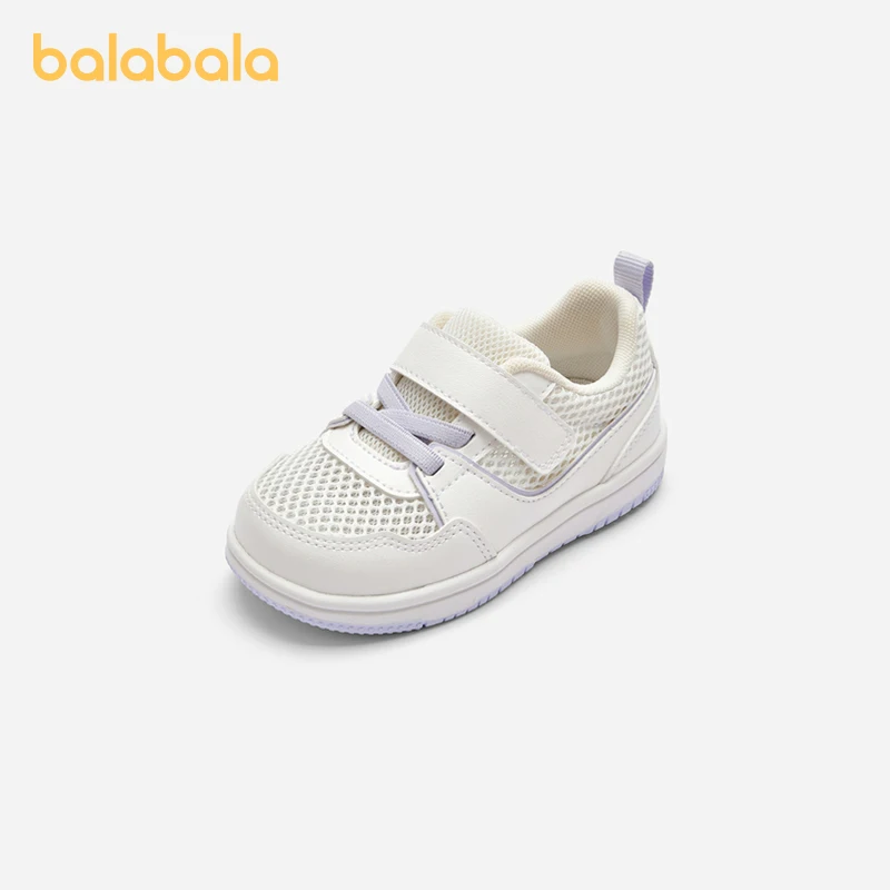 Balabala Baby Walking Shoes Boys Girls Shoes Infant Shoes Shoes for Children 2024 Spring Autumn New Shoes Breathable White Shoes