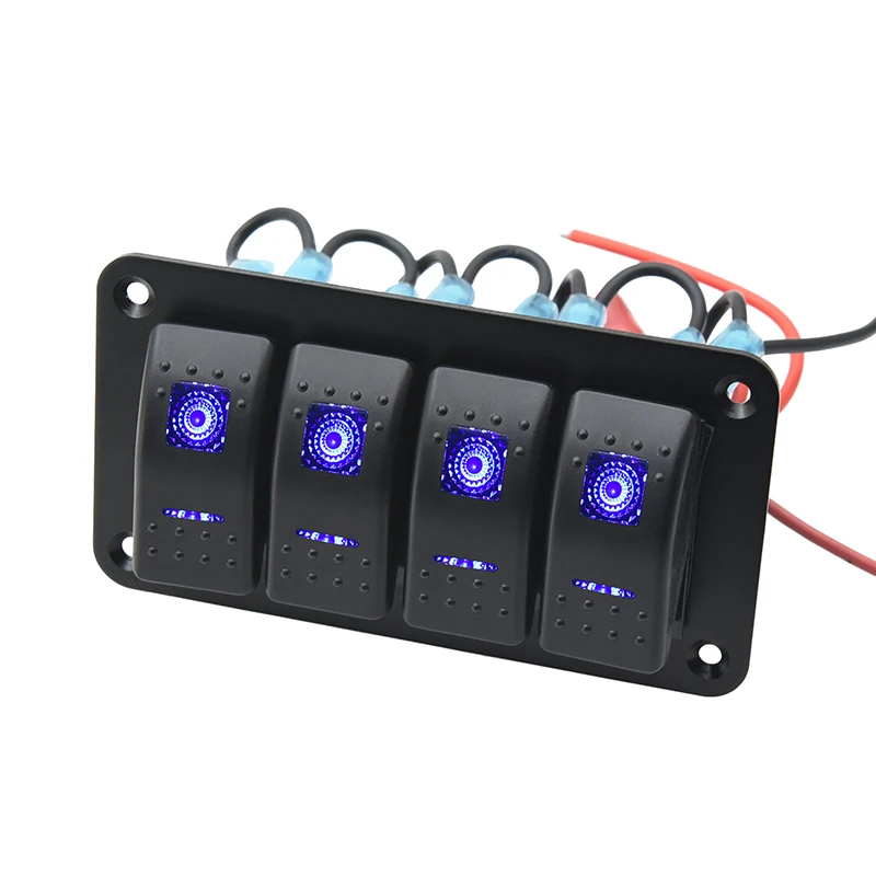 3 4 5 6 8 Gang Waterproof Marine Switch Panel 12V With 4.2A Dual USB Charger Socket LED Digital Voltmeter For Truck RV Boat