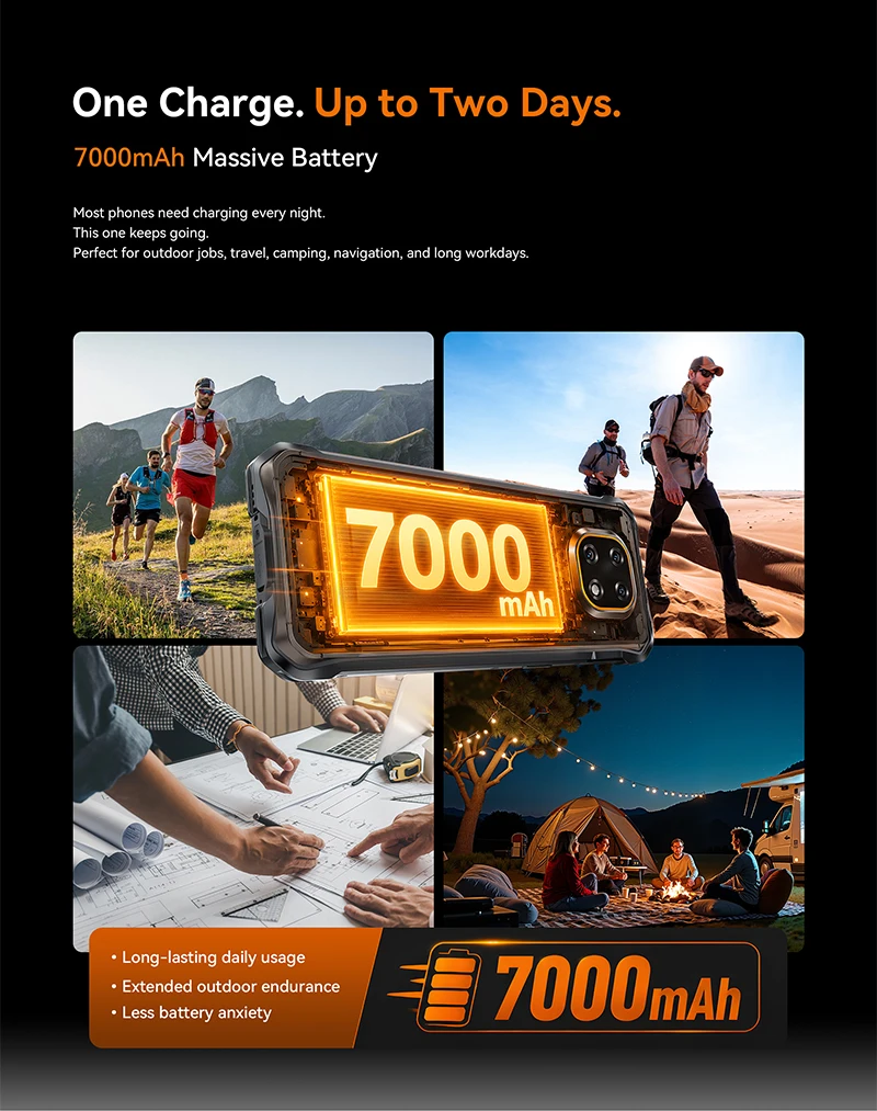 Rugged Smartphone Android 16 Cubot KingKong ES 5, Up to 24GB RAM(12+12GB), 256GB ROM, 6.88" 120Hz Screen, 7000mAh Mega Battery