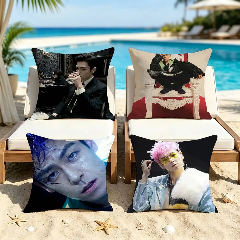 T-TOP C-Choi S-Seung Hyun Anime Square Double-Sided Printed Pillow Case Sofa Cushion Cover Bedroom Bedside Decor