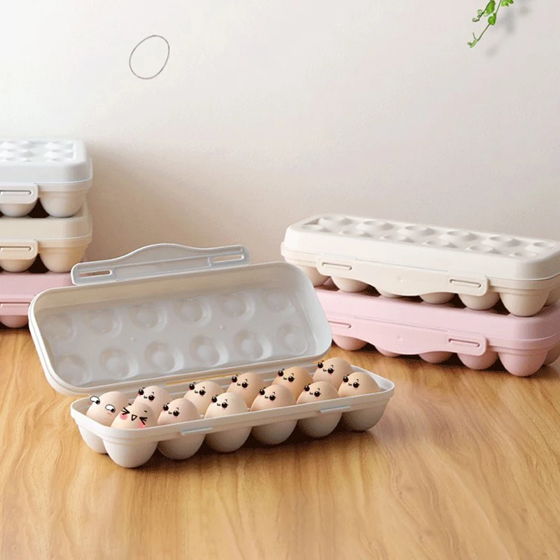 12 Grid Egg Storage Box Shockproof Egg Holder Kitchen Eggs Carrier Protection Box For Refrigerator Camping Picnic Hiking Travel