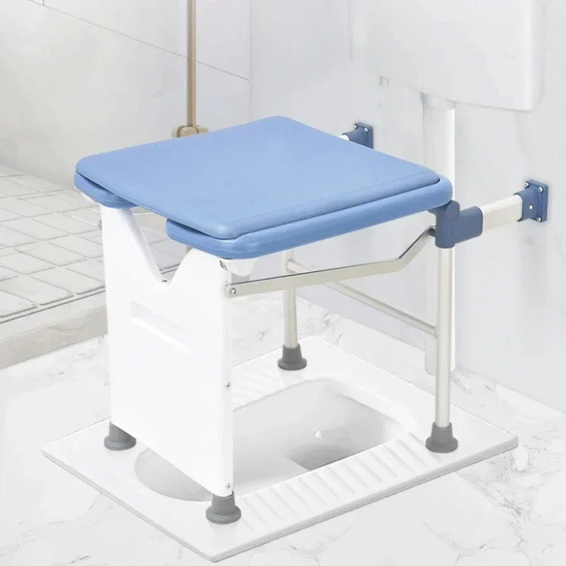 

Space-Saving Foldable Bathroom Chair for Elderly Non-Slip Wall Mounted Commode and Shower Stool Durable Toilet Chair