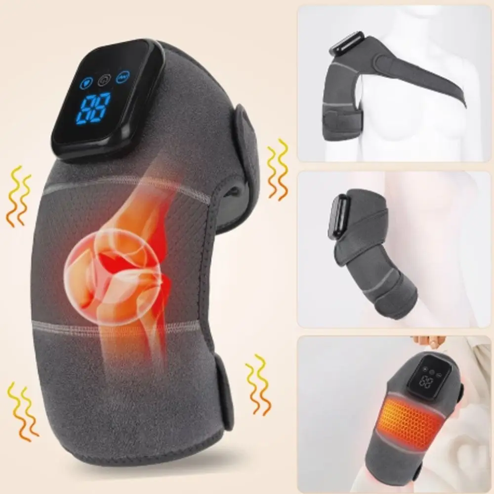 3D wrap-around Electric Knee Massager Deep Muscle Relief 3 Temp Levels Cordless Massager Breathable