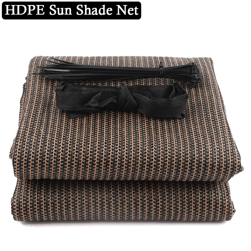 

HDPE Coffee Sun Shade Net Outdoor Awning Anti-UV Pergola Sunblock FabricTerrace Balcony Sunshade Sail Pool Sun Shading Netting