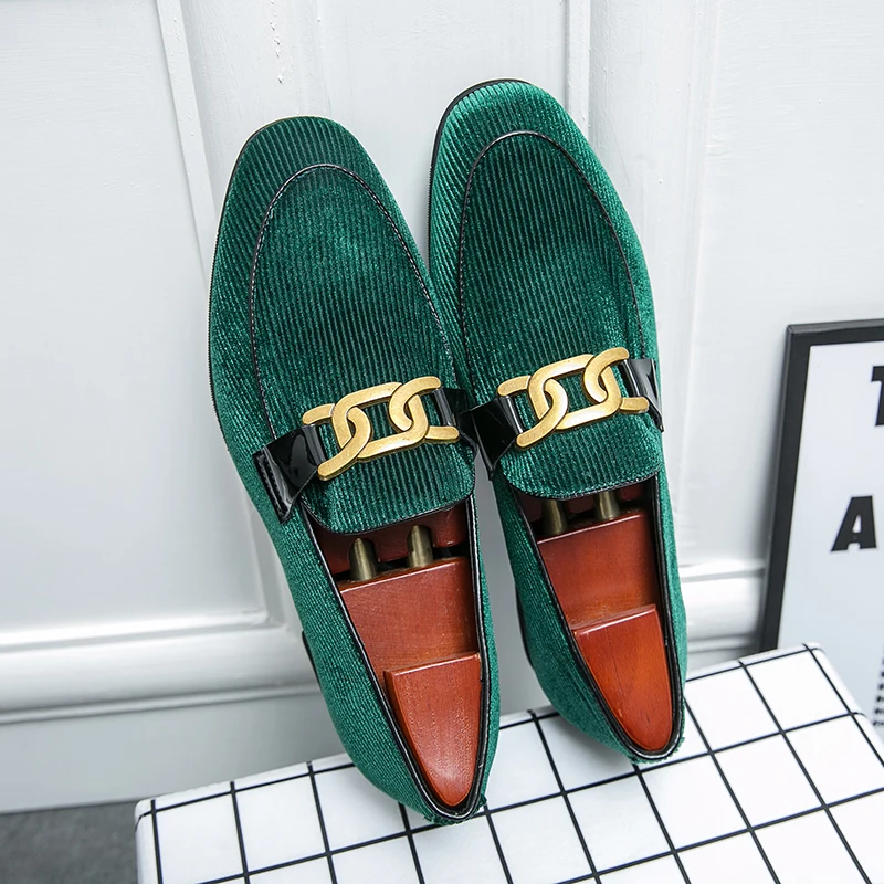 

Spring Autumn Men Corduroy Fashionable Casual Loafers Breathable Comfortable Social Youth Single Shoes Large Size (38-48)