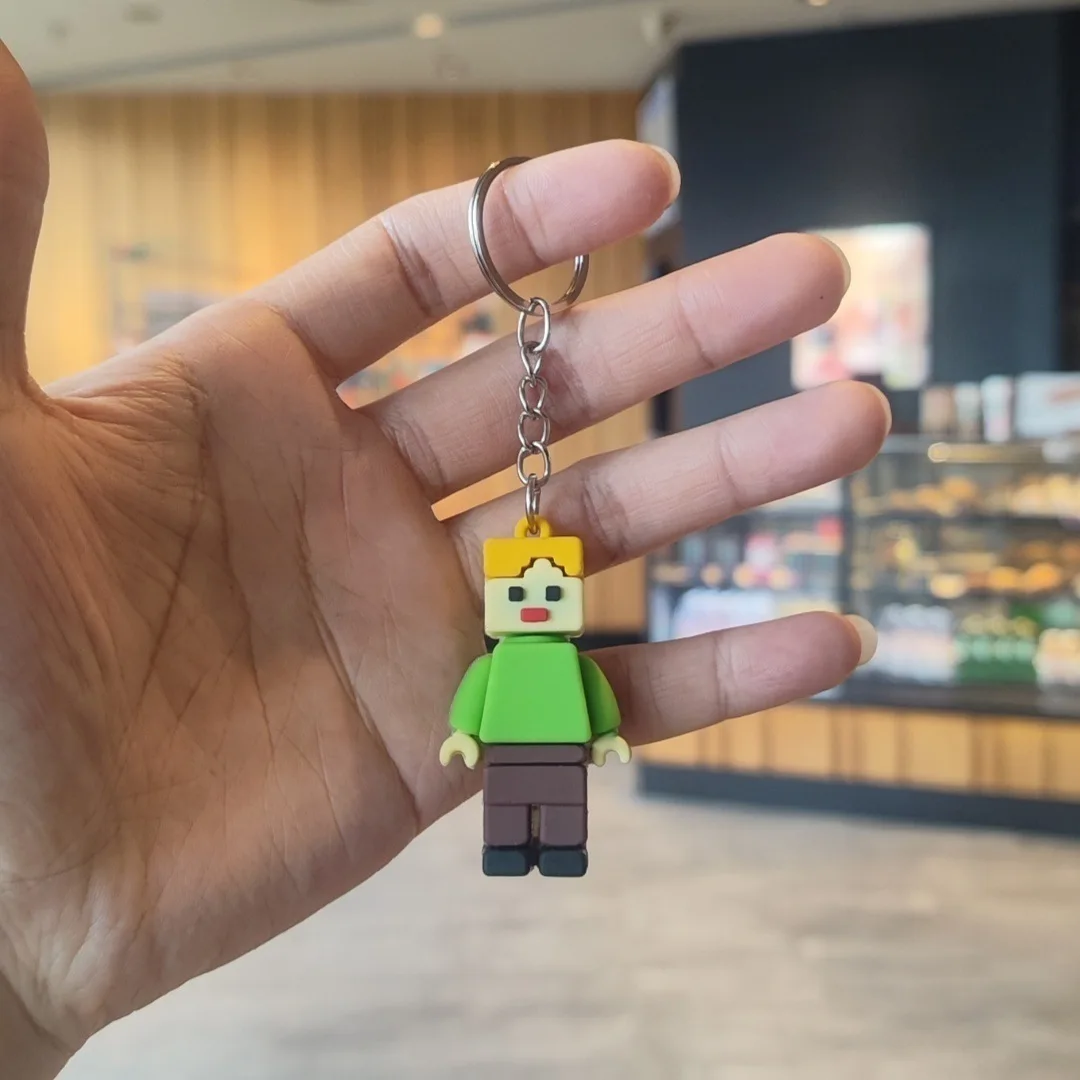 6pcs New My World Keychain Pendant Steve Soft Plastic Doll Keychain Backpack Pendant Small Gift view 5