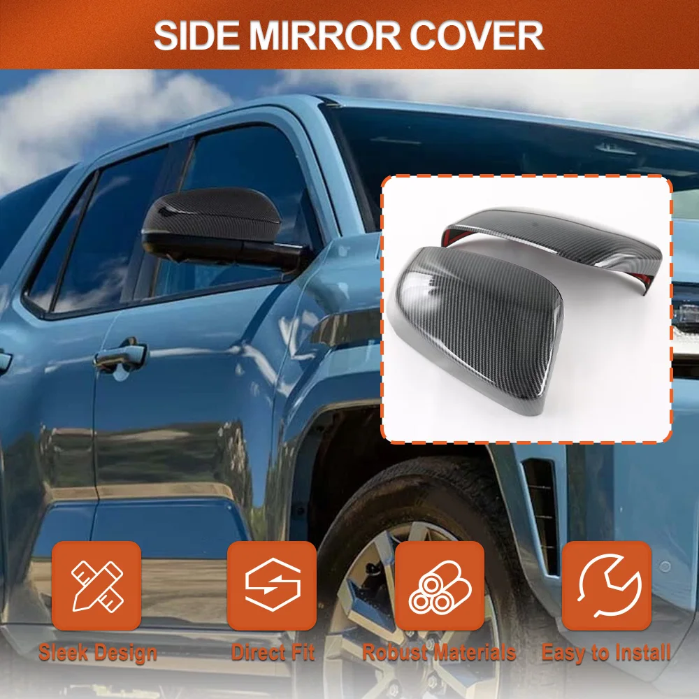 

Carbon Fiber Black Exterior Side Rearview Mirror Cover Trim for Toyota 4Runner with Signal Light mode 2025-2026