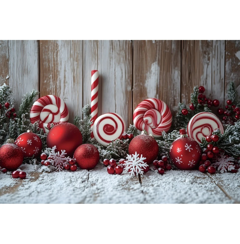 Merry Christmas Photography Backdrop Red Bells Candies Baby Kids Portrait Family Xmas Party Photocall Background Decor Banner