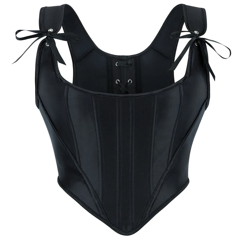 

New Overbust Corset Top for Women Sexy Lace Up Stain Corsets and Bustiers Vest Gothic Steampunk Corset Renaissance Vest Shaper