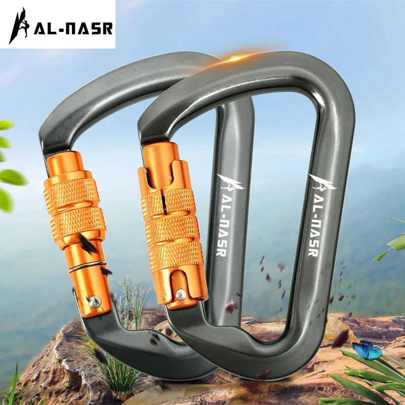Mosquetón de escalada de alta resistencia, mosquetón de bloqueo automático de 30kN para escalada en roca al aire libre, montañismo, mosquetero de montaña