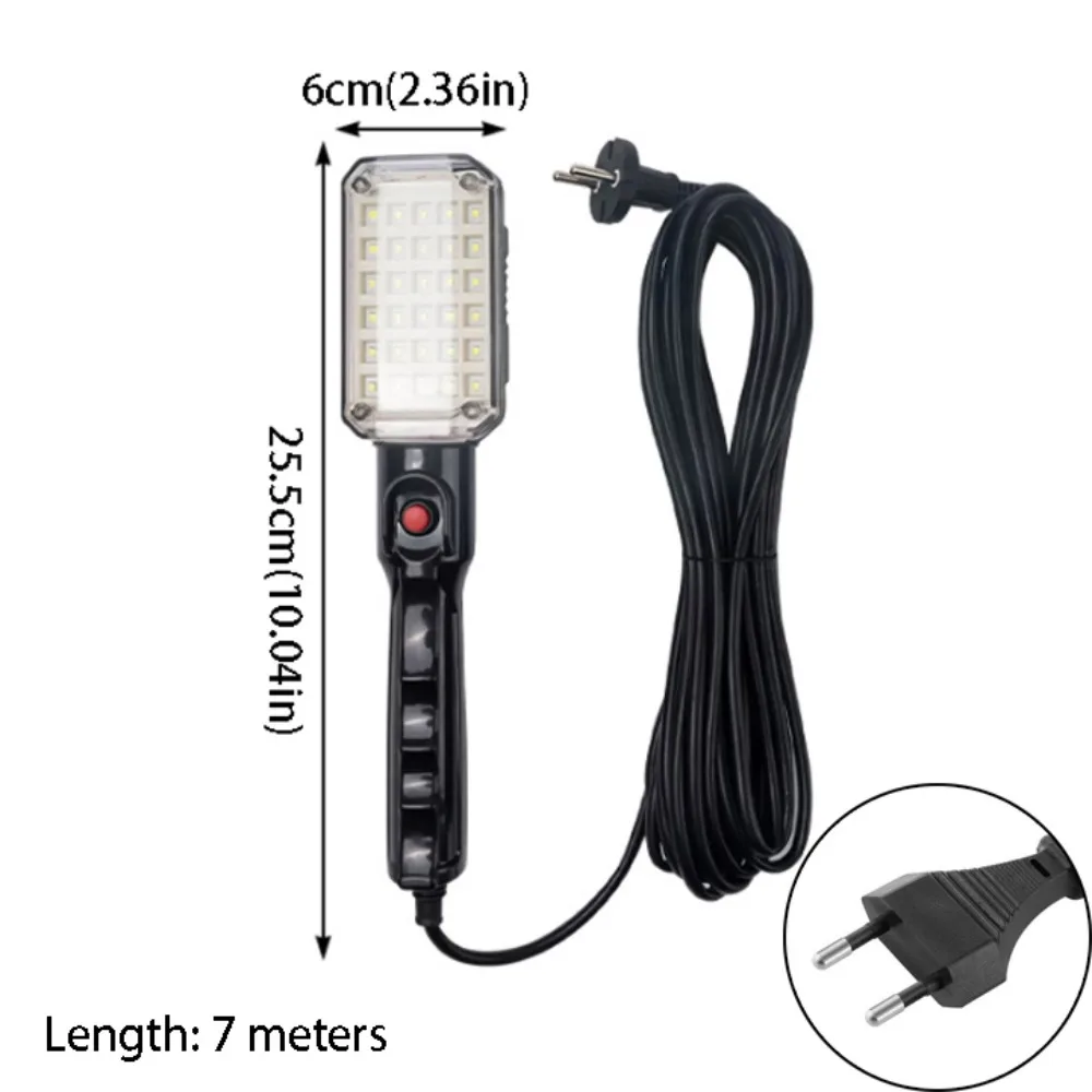 Powerful LED LED Work Light With Magnet Double Swivel Hook Portable Work Light Corded Wire Plug-in Handheld Work Light