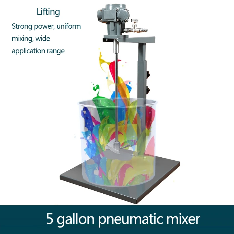 5 Gallon Mixer With Stainless Steel Impeller Pneumatic Mixer Manual Lift Paint Mixer Machine Mixing Paint Tool Dps-5sj