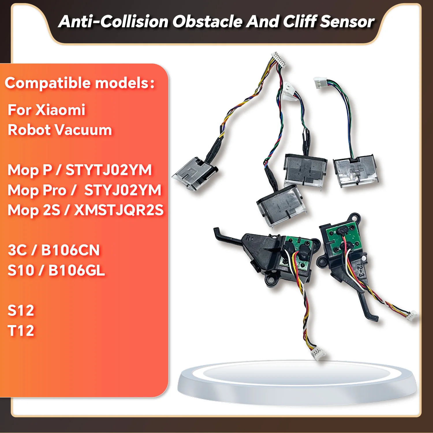 Anti-Collision Obstacle And Cliff Sensor for Xiaomi Mijia Mop P Pro 2S STYTJ02YM XMSTJQR2S 3C S10 B106GL B106CN S12 T12 parts